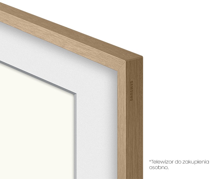 Samsung The Frame 75 cali w wymiennej ramce w kolorze Jasne Drewno (VG-SCFA75TKBXC) - zbliżenie na rant telewizora