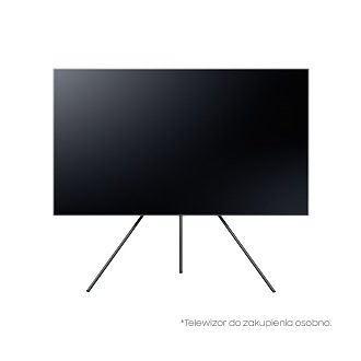 Stojak Studio VG-SESA11K/XC z zamocowanym telewizorem. Zobacz, jak prezentuje się zestaw!