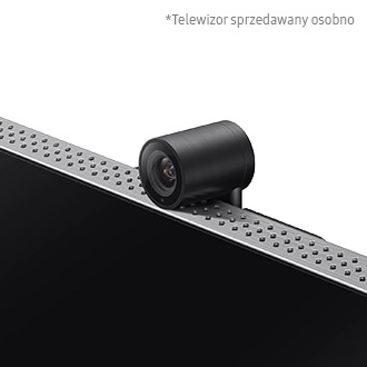 Kamera do telewizora Slim Fit Samsung VG-STCBU2K/XC na zbliżeniu - zamontowana na telewizorze