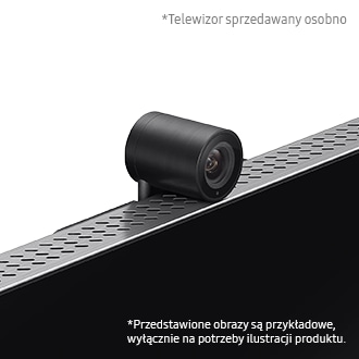 Kamera do telewizora Slim Fit Samsung VG-STCBU2K/XC - rzut z lewej na zamontowaną na telewizorze