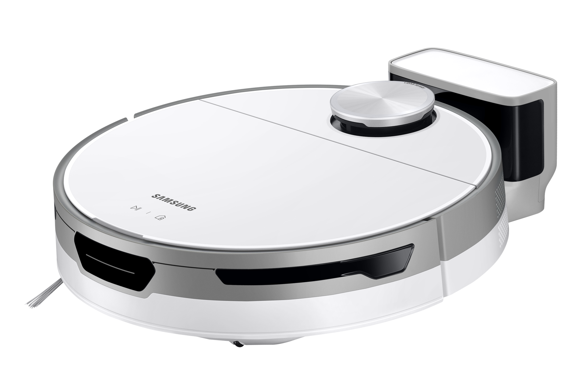 Robot sprzątający Samsung Jet Bot przy stacji ładującej - VR30T80313W/GE