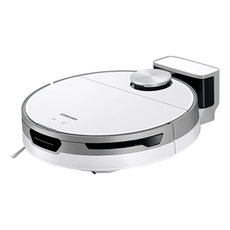 Robot sprzątający Samsung Jet Bot przy stacji ładującej - VR30T80313W/GE