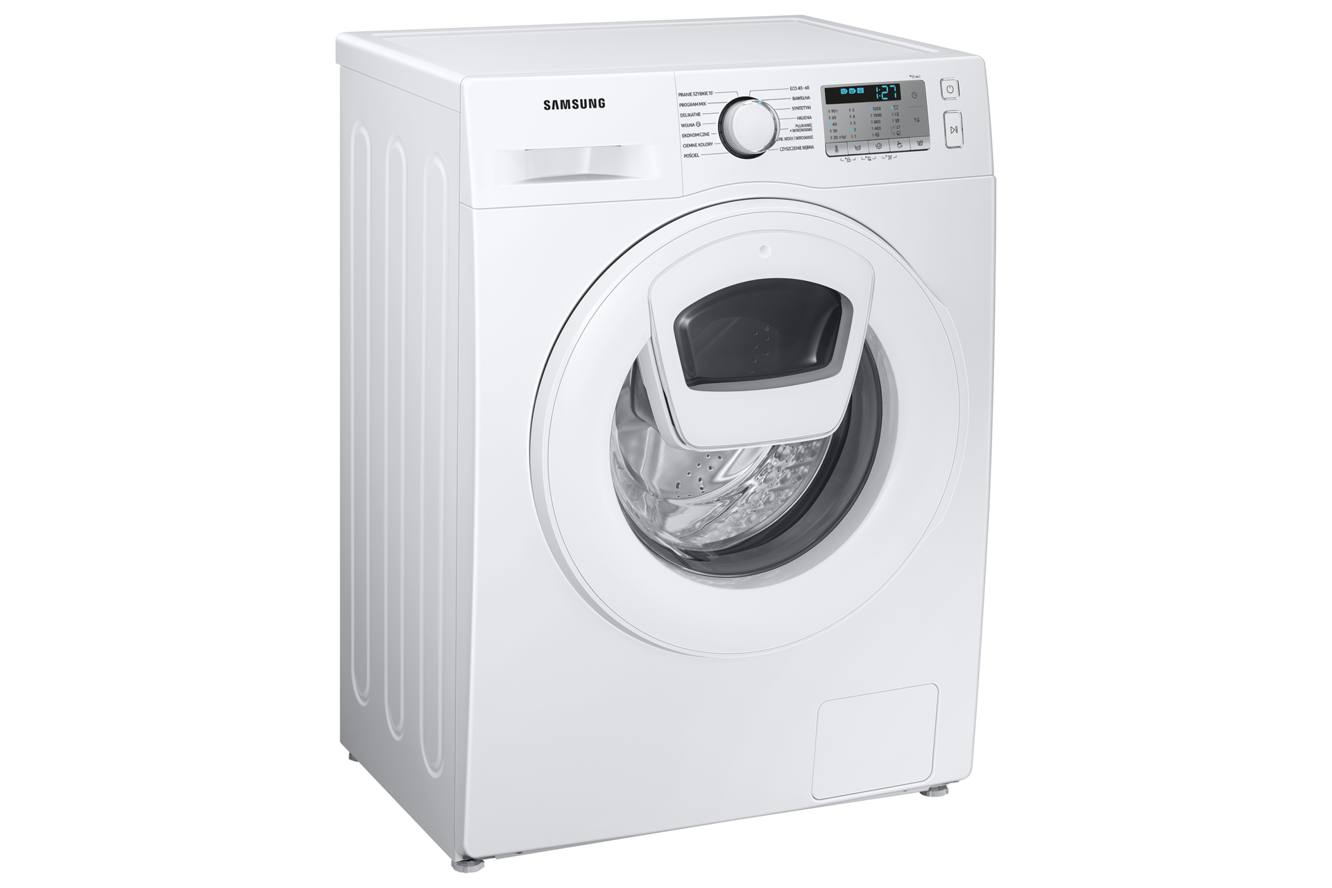 Pralka Samsung EcoBubble™ slim z silnikiem Digital Inverter i Drzwiami Addwash™ - WW65AA626TH - lewy skos