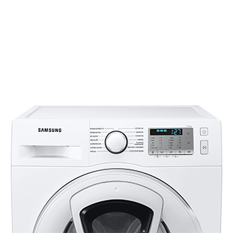 Pralka slim z EcoBubble™ i Addwash™ WW65AA626TH - górna część z szufladą na detergenty, przyciskami i pokrętłem sterowania oraz wyświetlaczem