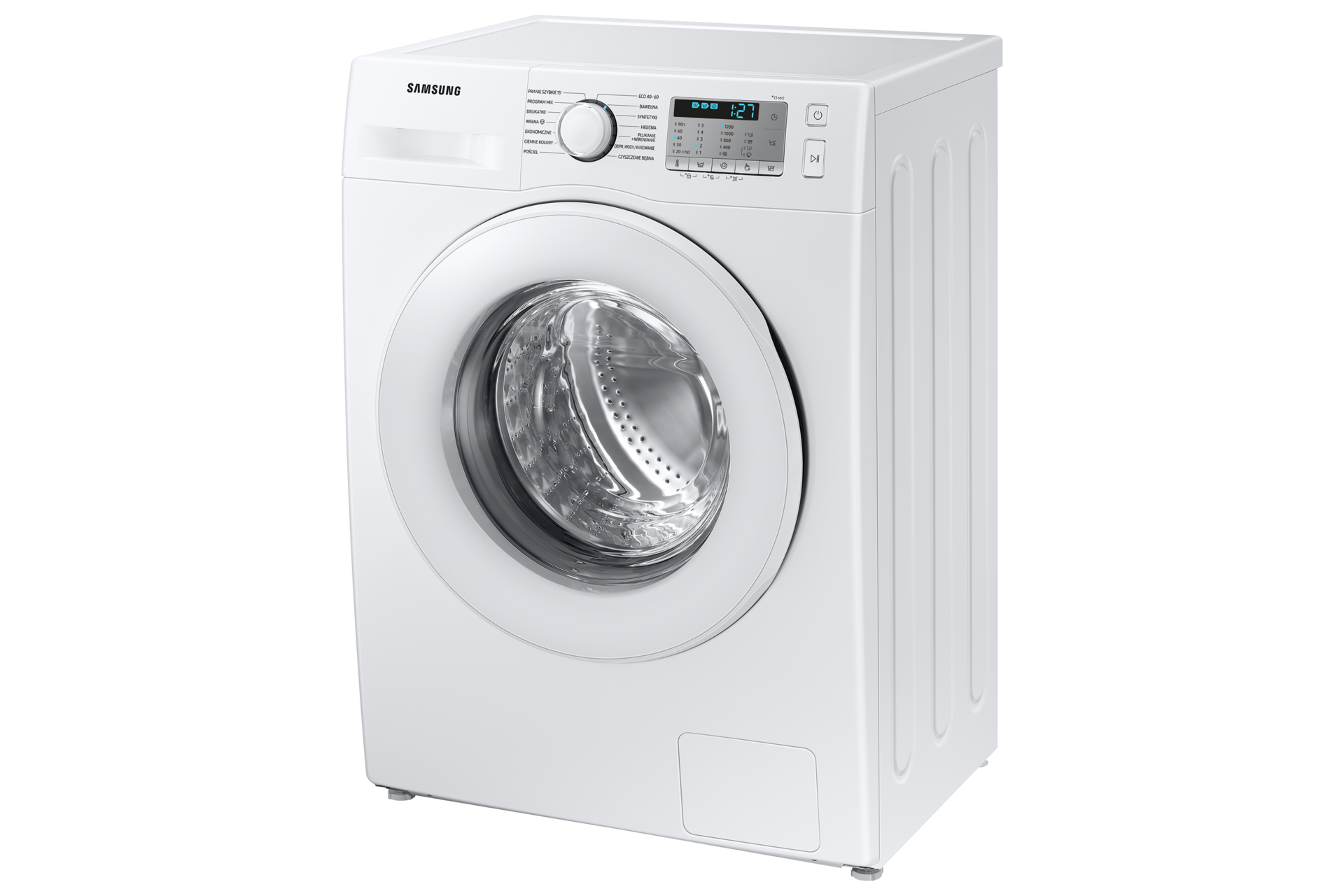 Pralka Samsung Slim z technologią EcoBubble™ 7 kg - ujęcie z prawej pod kątem - WW70AA126TH