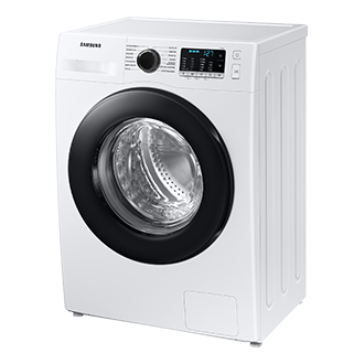 Pralka Samsung Slim 8 kg z technologią EcoBubble™ - urządzenia pokazana od lewego boku pod kątem - WW80AA126AE