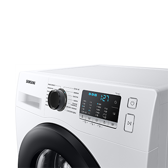 Pralka z technologią EcoBubble™, wersja slim, 8kg - WW80AA126AE - ujęcie na górę urządzenia zrobione pod kątem od strony ekranu