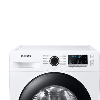 Pralka Samsung Slim z silnikiem Digital Inverter, programami parowymi i technologią EcoBubble™ WW80AA126AE - górna połowa