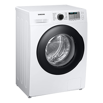 Widoczna od lewej strony pod kątem pralka Samsung Slim WW80AA126AH z silnikiem Digital Inverter