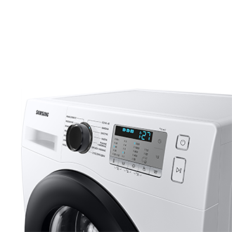 Pralka Samsung Slim WW80AA126AH ze zbliżeniem na panel sterowania