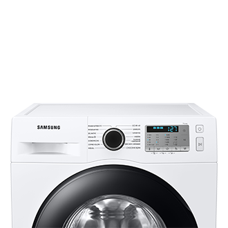 Zbliżenie górnej części pralki Samsung Slim WW80AA126AH