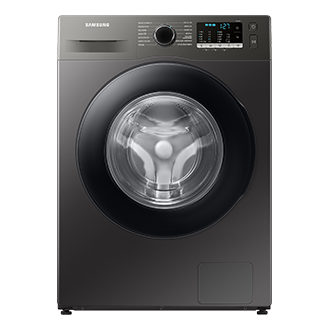 Frontalny widok pralki Samsung Slim WW80AA126AX posiadającej technologię EcoBubble™