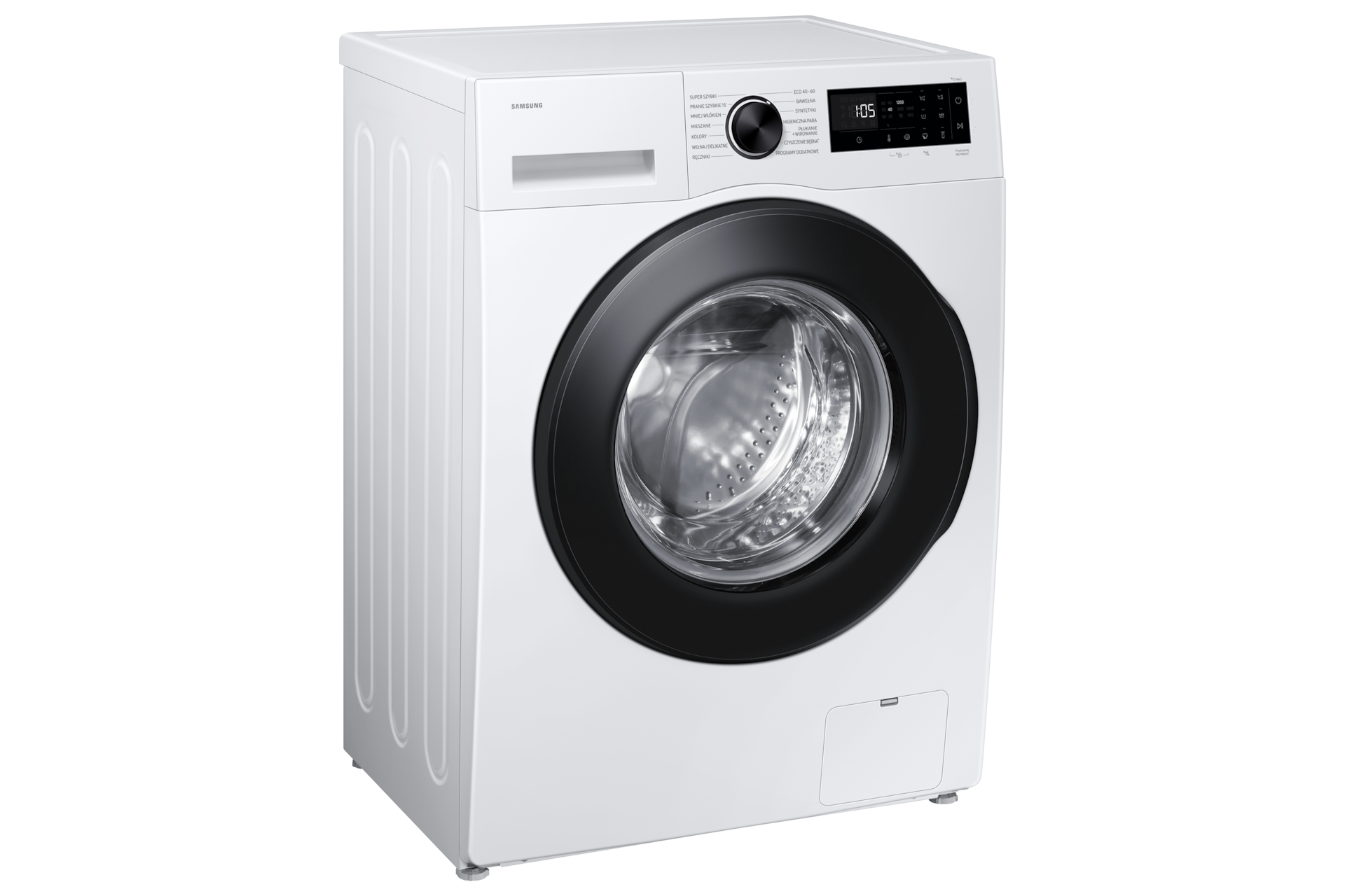 WW80FG5L32AEEO Pralka AI z technologią EcoBubble™ Slim 8kg widok z lewego boku