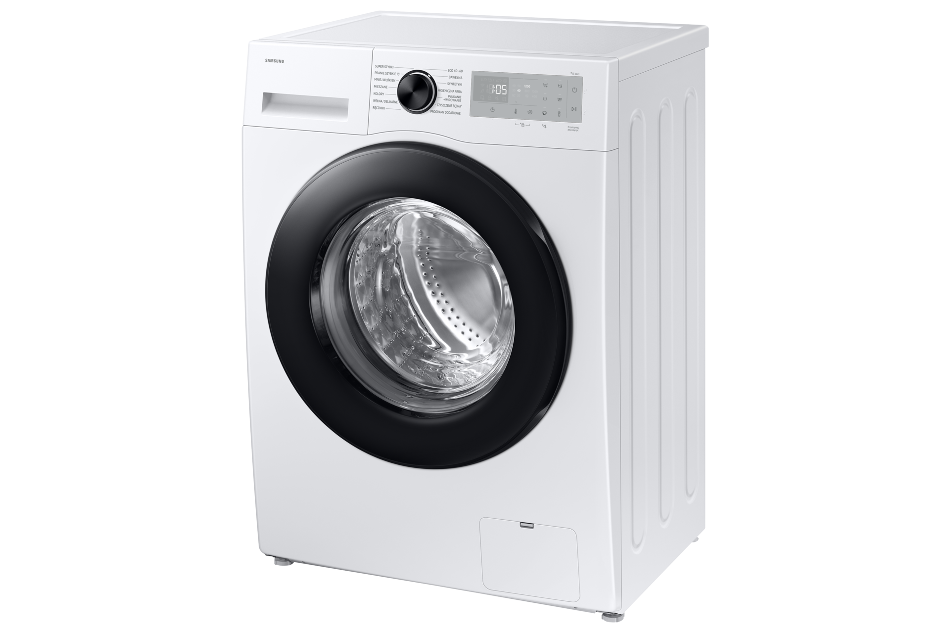 WW80FG5L32AHEO Pralka AI z technologią EcoBubble™ Slim 8kg widok z prawego boku