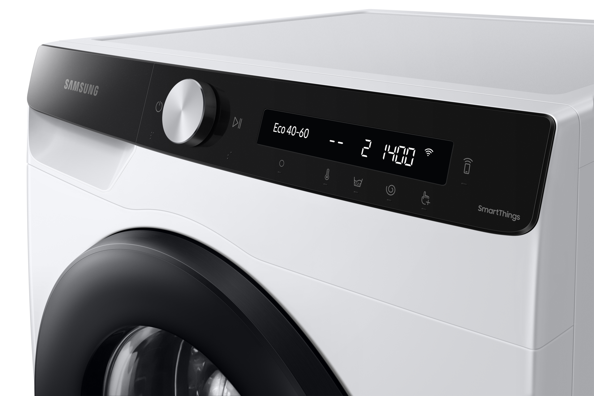 Panel AI Control z wyświetlonymi przykładowymi ustawieniami - Pralka EcoBubble™ WW80T504DAE