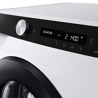 Panel AI Control z wyświetlonymi przykładowymi ustawieniami - Pralka EcoBubble™ WW80T504DAE