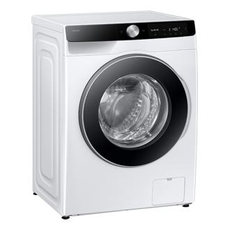 Biała pralka Slim AI EcoBubble™ 9kg WW90DG6G94LKU4, widok skosem w prawo