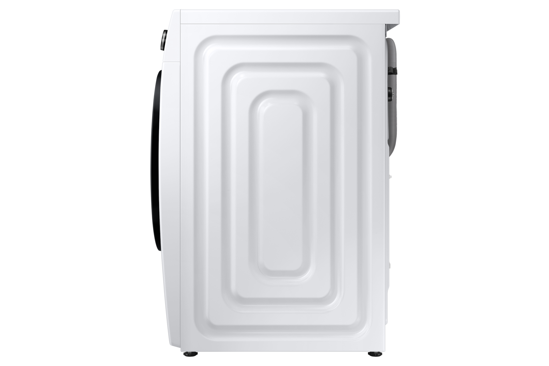 Rzut z boku na pralkę z parą Samsung WW90T4020CE/EO.