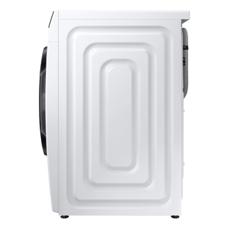Ujęcie z boku przedstawiające pralkę 9 kg Samsung WW90T504DAE/S6.