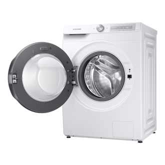 Pralka EcoBubble™ WW90T634DHHS6 widok po skosie w lewo z otwartymi drzwiami