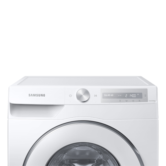 Pralka EcoBubble™ WW90T634DHHS6 widok przodem ze zbliżeniem na panel sterowania