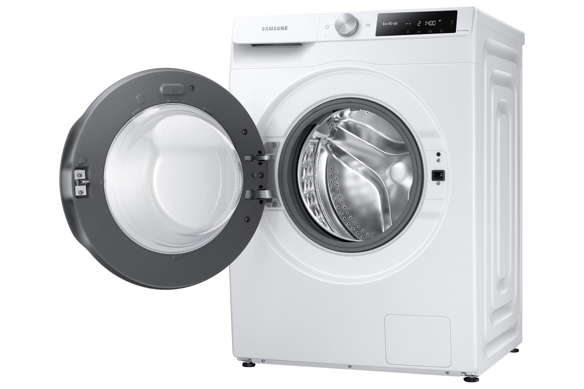 Pralka EcoBubble™ WW90T634DLECS6  widok po skosie w lewo z otwartymi drzwiami