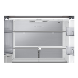 BESPOKE RF9000 T Style French Door Refrigerator with See-thru Door Detail3 Clean Black 