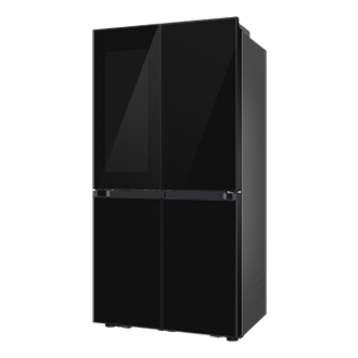BESPOKE RF9000 T Style French Door Refrigerator with See-thru Door R-Perspective Clean Black 