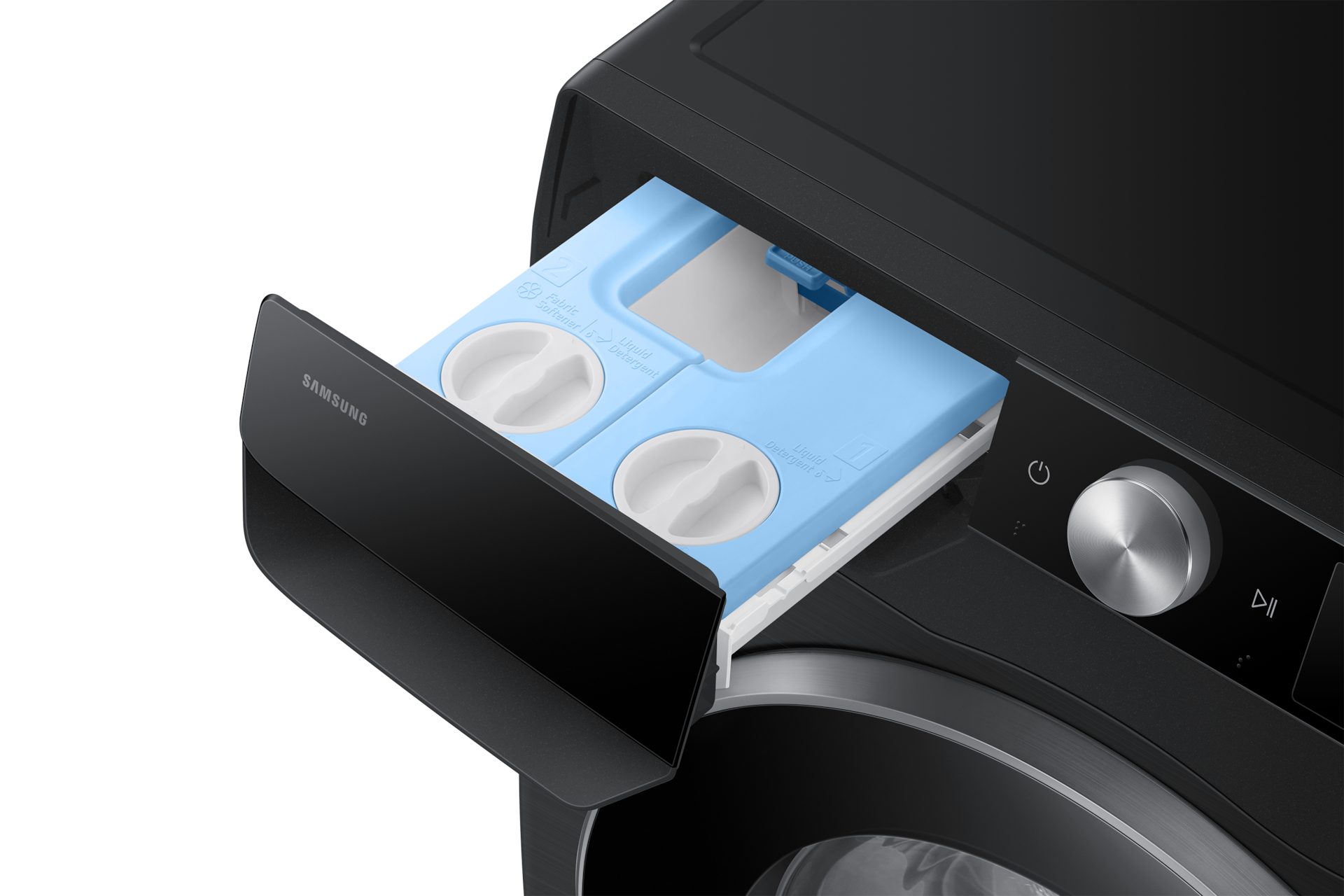 Laundry with SmartThings AI Energy mode and Grade A Energy Efficiency Detail Black 