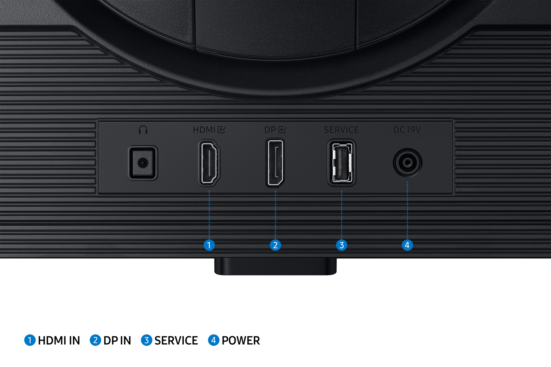 Monitor Gaming Odyssey G5 G50D QHD 180Hz Detail-Connectivity Black 