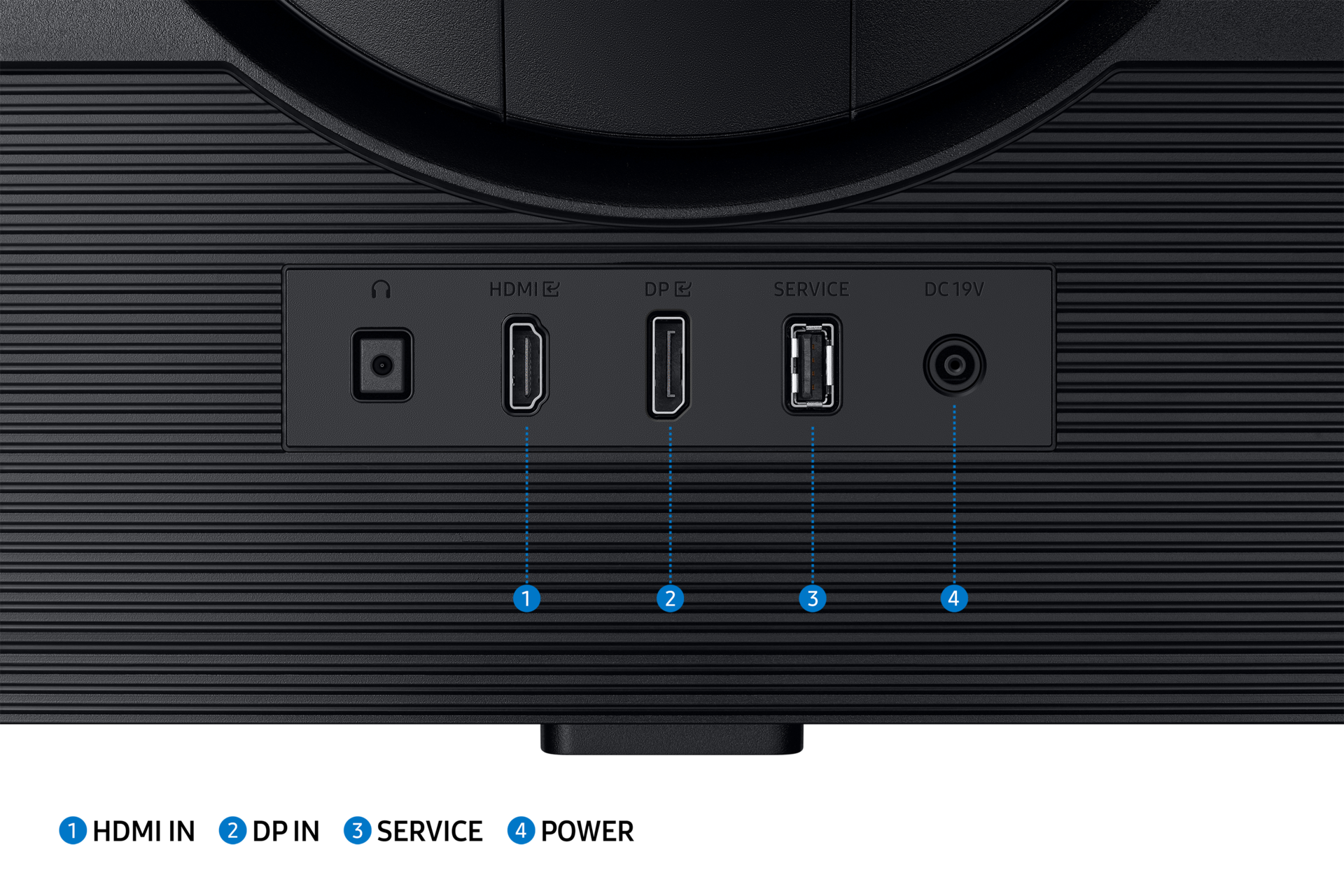 Monitor Gaming Odyssey G5 G50D QHD 180Hz Detail-Connectivity Black 