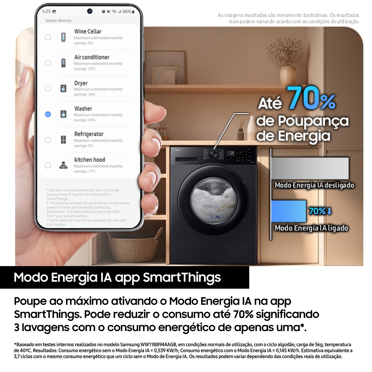 Máquina de Lavar Roupa 10kg AI EcoBubble™, Super Rápido R-Perspective White 