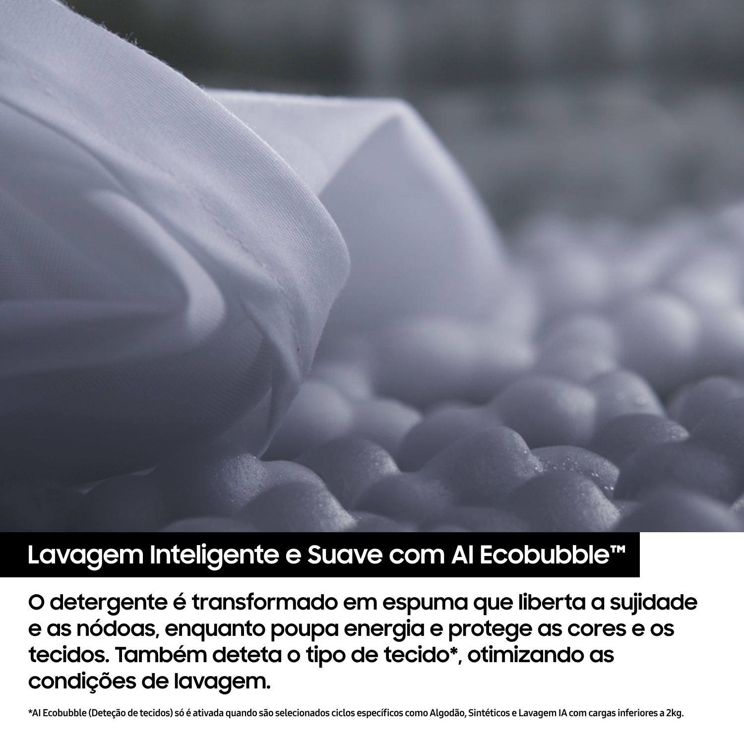 Máquina de Lavar Roupa 10kg AI EcoBubble™, Super Rápido R-Side White 