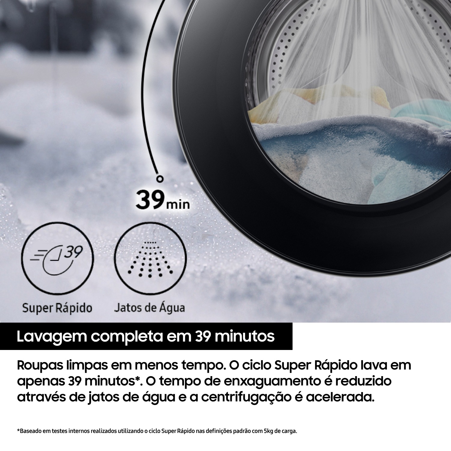 Máquina de Lavar Roupa 10kg AI EcoBubble™, Super Rápido Front-Open White 