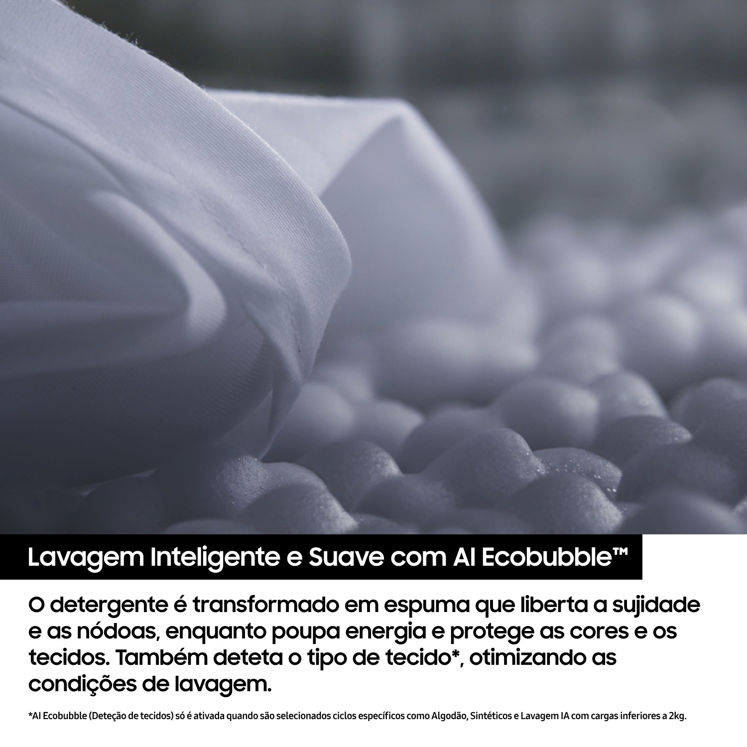 Máquina de Lavar Roupa 9kg AI EcoBubble™, Dispensador R-Side White 