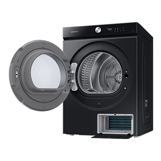 BESPOKE AI Dryer with Hybridheatpump, Auto Open Door, AI Dry R-Perspective3 Black 