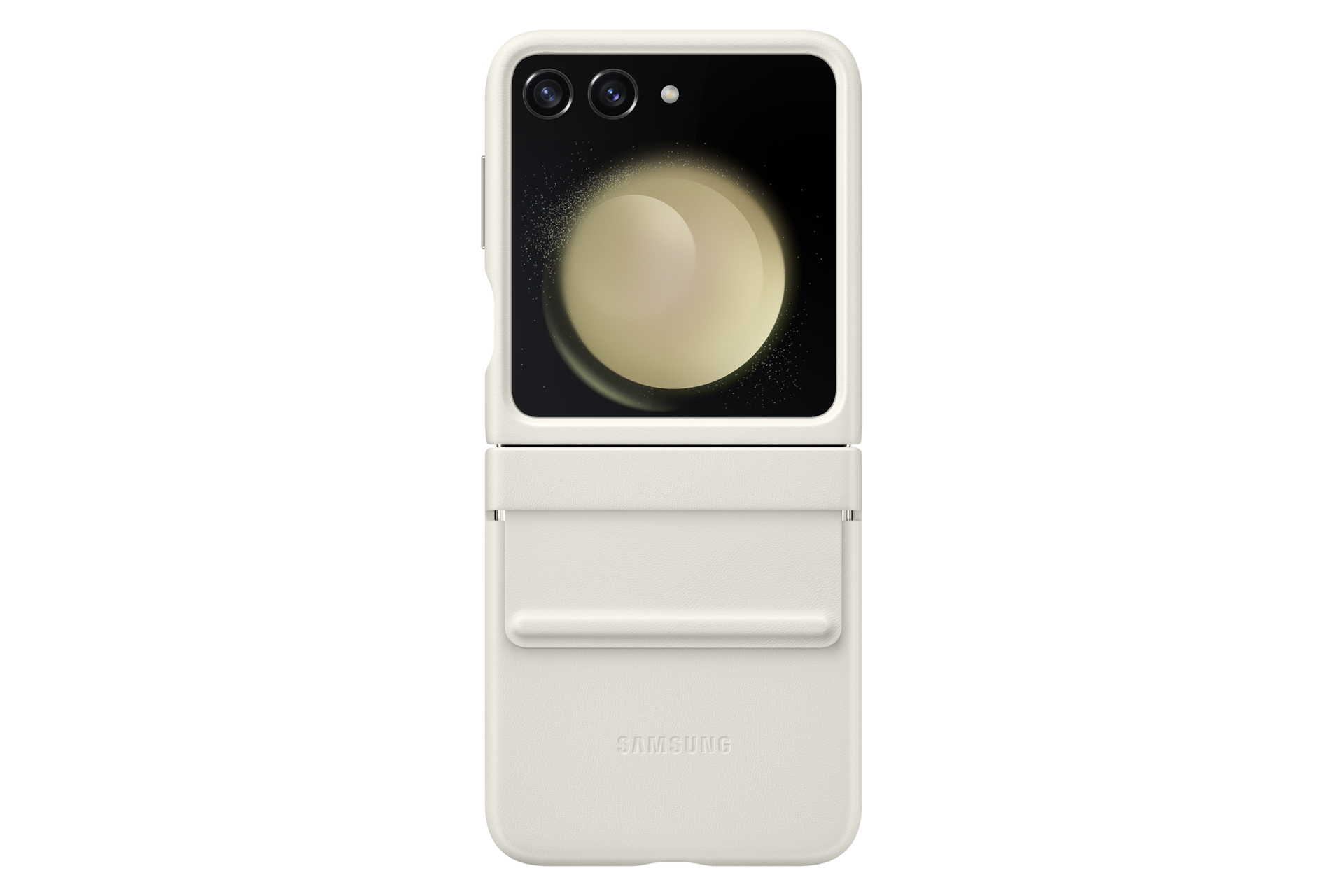 Samsung Husa Din Piele Ecologica Pentru Galaxy Z Flip5, Cream
