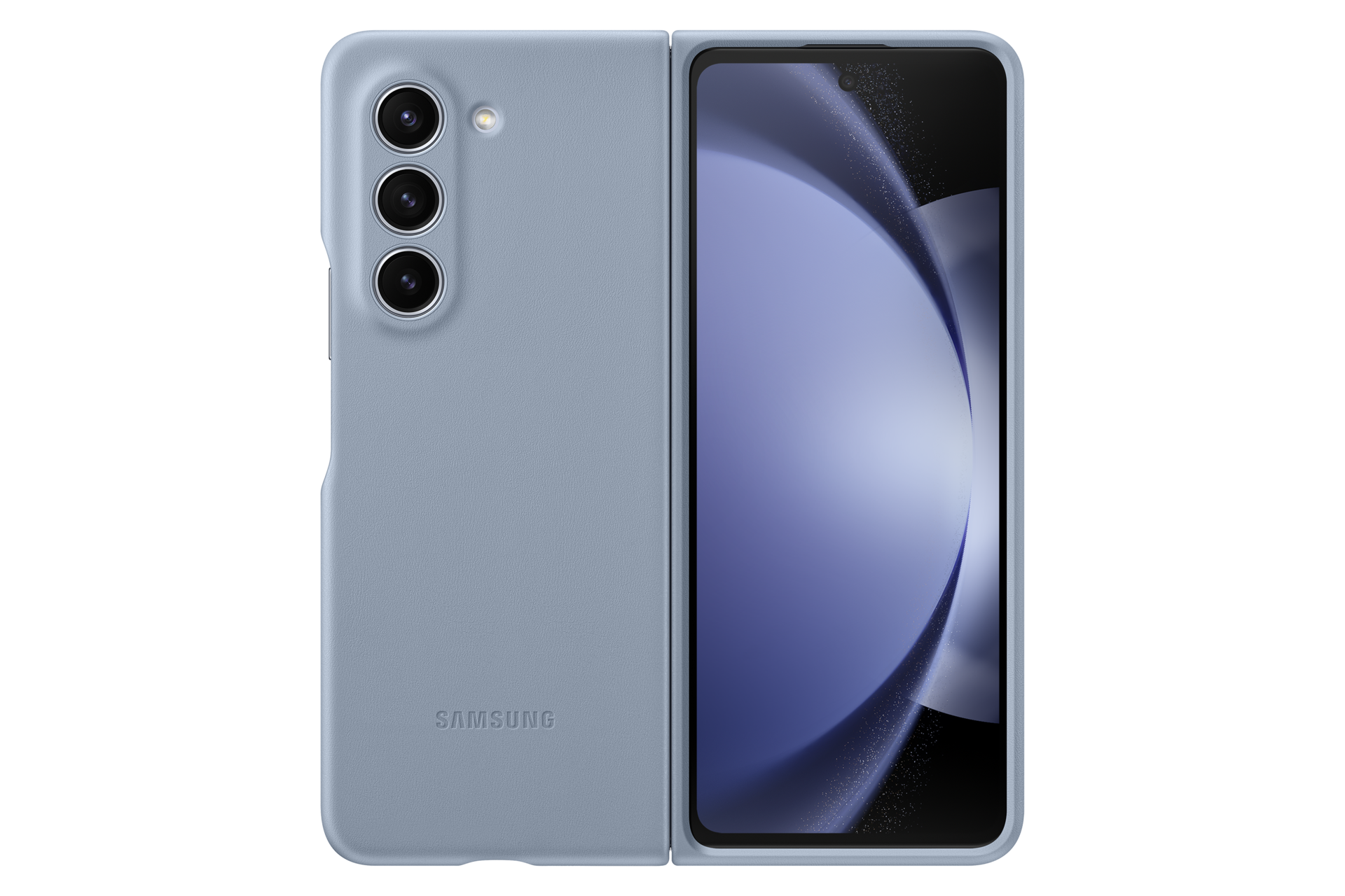 Samsung Husa Din Piele Ecologica Pentru Galaxy Z Fold5, Blue