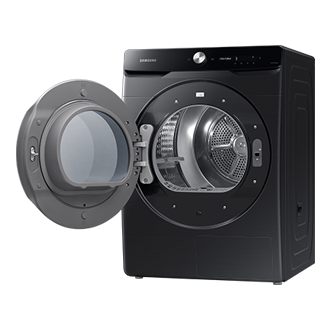 Laundry Dryer with Hybrid Heat Pump and AI Control DV16DG8600BVU4 R-Perspective-Open Black 