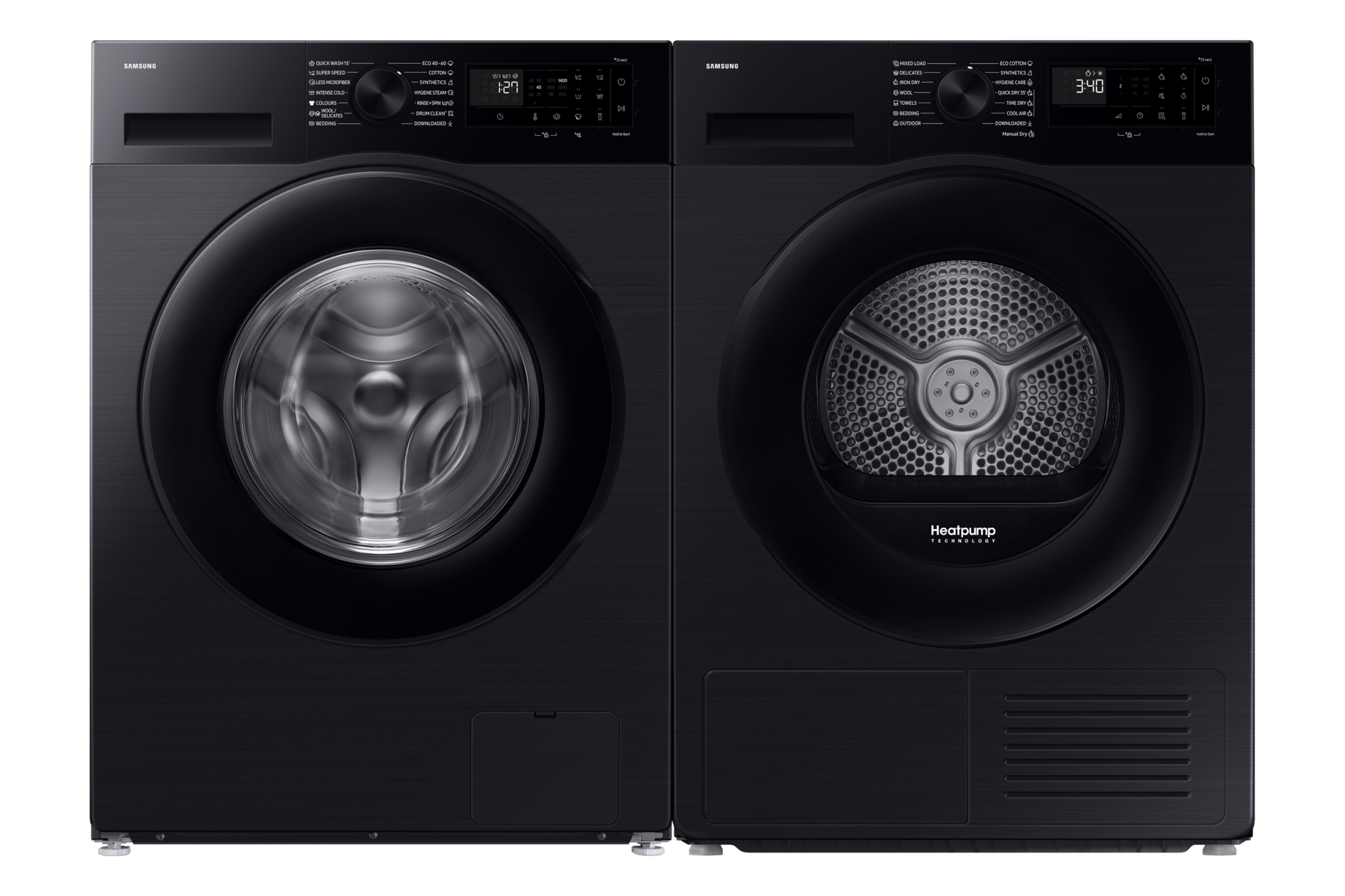 DV5000D Dryer SpaceMax™ and Hygiene Care 11kg DV80DG52B0ABLE Front-Pair Black 