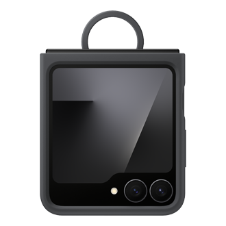 Galaxy Z Flip6 Silicone Case Front Black 