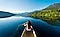 A woman in a boat on a lake