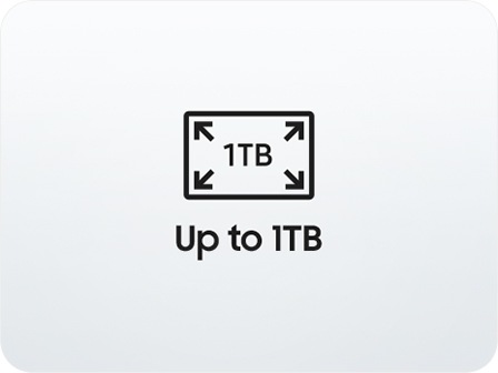 “1TB” is written inside the icon indicating the capacity, and “Up to 1TB” is written below it.