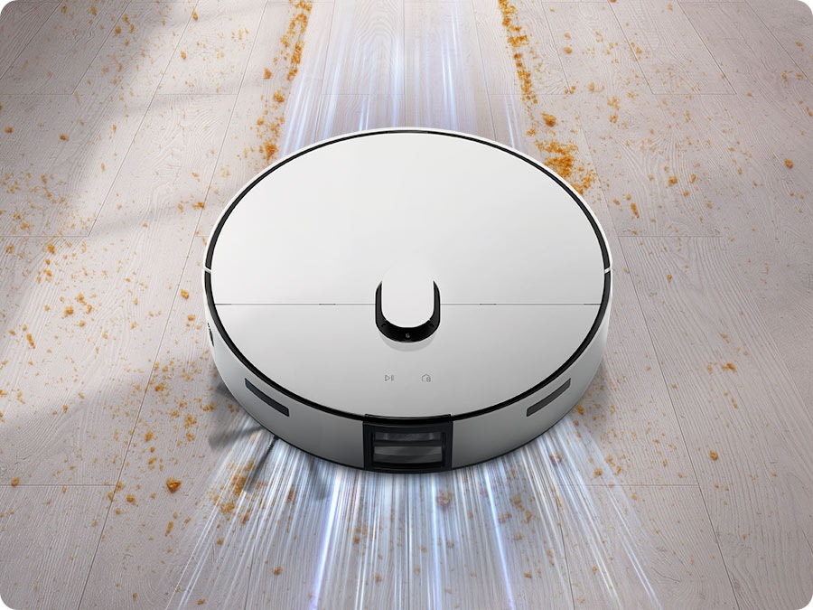 Jet Bot Combo AI Steam+ vacuums stains and dirt with powerful suction.