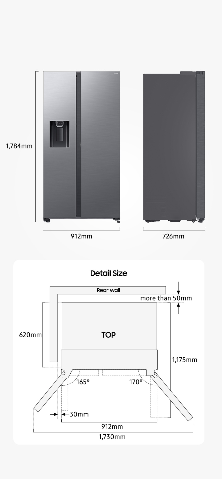 Bespoke AI Side By Side RS80F66KBFEO, 634L, clasa B, Twin Cooling