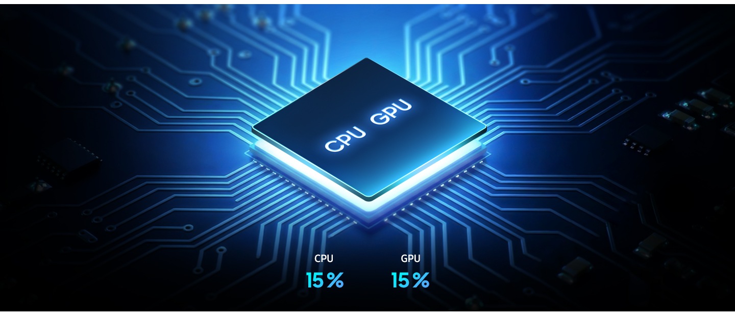 Cipul procesorului octa-core al telefonului Galaxy A57 5G este afisat incorporat intr-o grila. Performanta procesorului si a placii grafice s-a imbunatatit cu 15%.