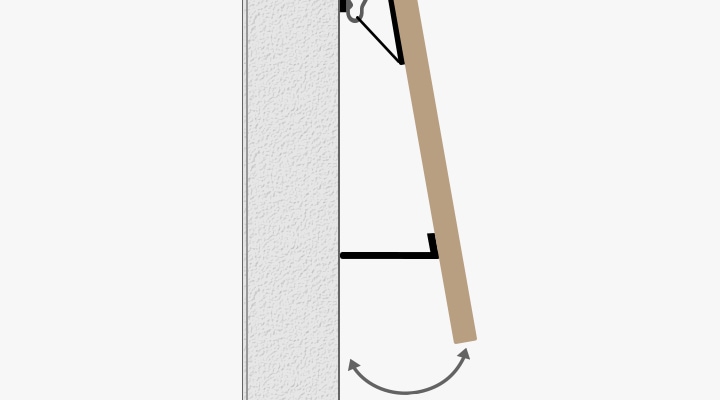 Side view of the Installation Stoppers in use on The Frame TV.