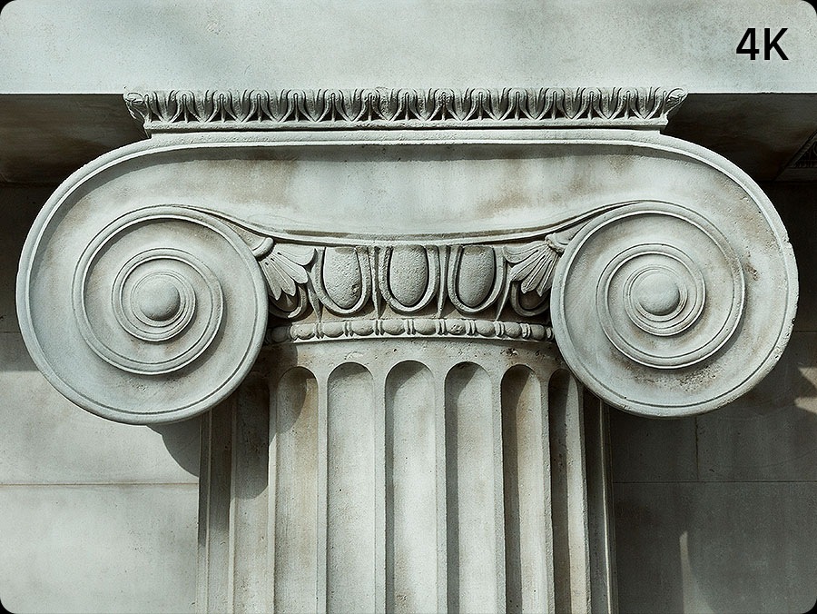 Image of an architectural structure in 4K resolution. The image is incredibly clear, and even fine details are visible.