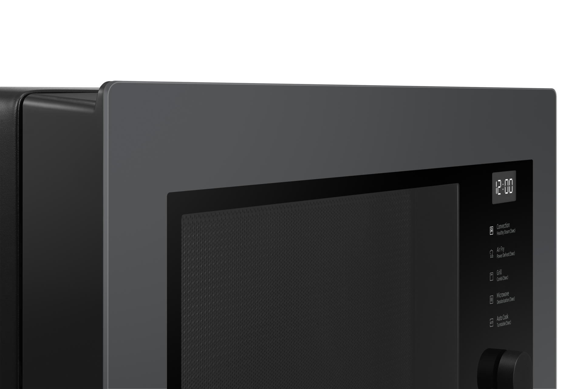 MW7300B Convection MWO with All-in-one Microwave Oven and Smart Control Handle-Detail Charcoal Glass 