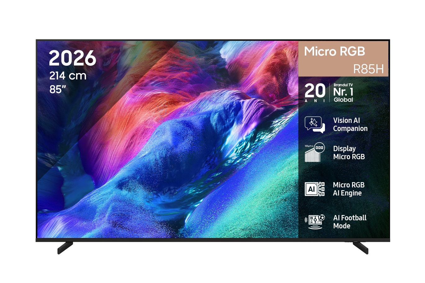 Micro RGB, Ultra HD, 4K Smart, 85R85H, Vision AI, HDR, 214 cm (2026) Titanium Black